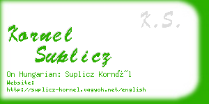 kornel suplicz business card